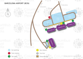 Plano de la terminal y el aeropuerto Barcelona El Prat (BCN)