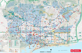 Plano de carriles bici de Barcelona