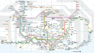 Plano de la red de tren urbano y cercanias Rodalies de Barcelona